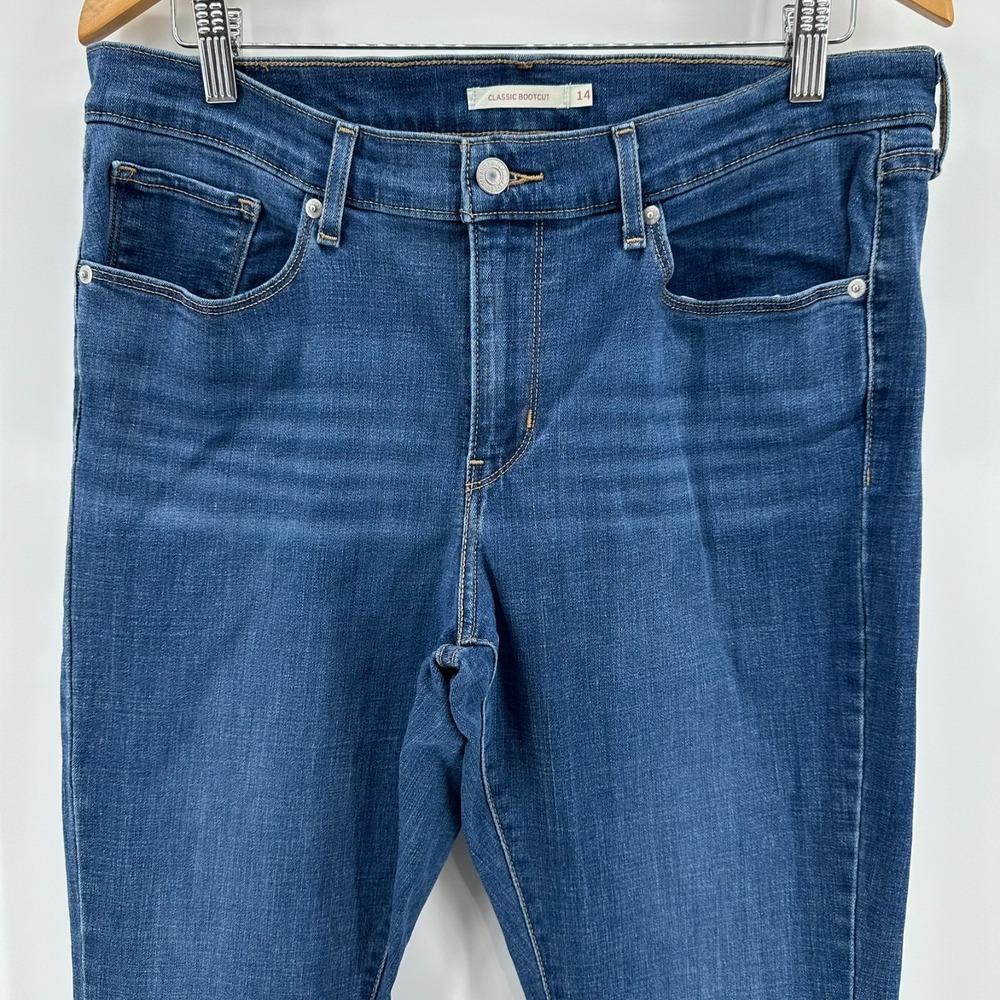 Levi's Jeans Womens 14 Blue Denim Classic Bootcut Leg 5-Pocket Whisker Comfort